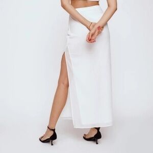 REFORMATION WOMENS WHITE COTTON SAILS SKIRT WITH SLIT SIZE  10